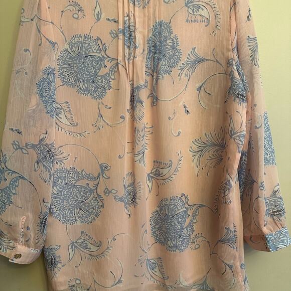 Tommy Hilfiger Blue and Pink Floral Blouse - Picture 5 of 5